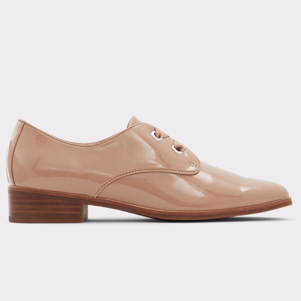 Aldo Camel Coloured Flats Elegant Patent Finish Size 7.5US